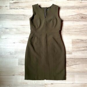Ann Taylor Olive Green Sleeveless Dress, size 2P
